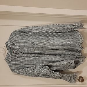 Men's 3XL Izod green blue white long sleeve button down shirt